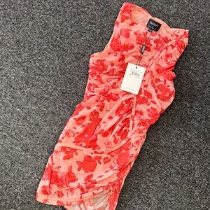 Felicia Floral Ruched Mesh Top - Bardot